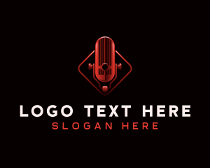 Record - Podcast Recording Microphone logo design