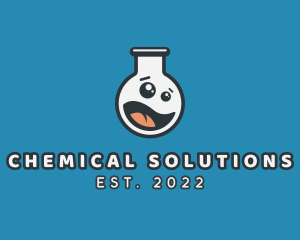 Laboratory Flask Emoji logo design