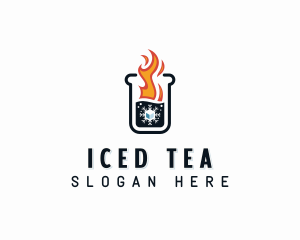 Flame Ice Beaker logo design