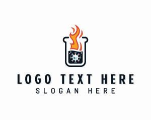 Heat - Flame Ice Beaker logo design
