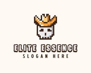 Buckaroos - Pixelated Cowboy Skull logo design