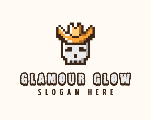 Pixelated - Pixelated Cowboy Skull logo design