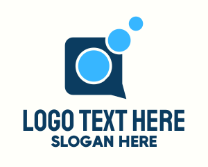 Chat - Blue Messaging Application logo design