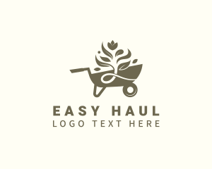 Wheelbarrow - Gardening Wheelbarrow Plant logo design