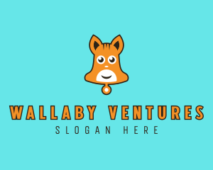 Wallaby - Cute Bell Cat logo design
