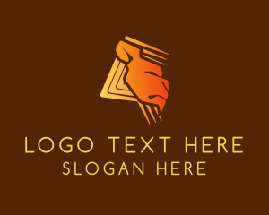 Zoology - Gold Wildlife Lion logo design
