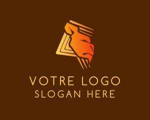 Gold Wildlife Lion Logo