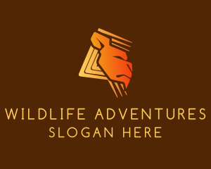 Gold Wildlife Lion logo design