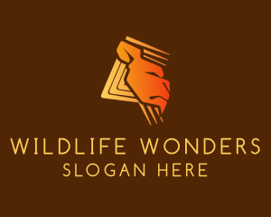 Gold Wildlife Lion logo design