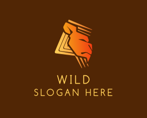 Gold Wildlife Lion logo design