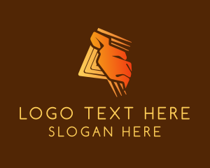 Animal Shelter - Gold Wildlife Lion logo design