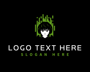 Anime Character - Hacker Anime Gaming logo design