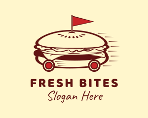 Deli - Fast Food Burger Delivery logo design