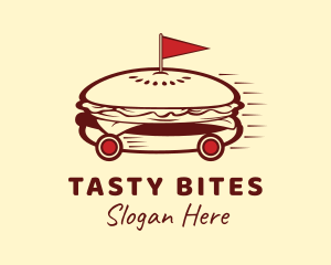 Deli - Fast Food Burger Delivery logo design