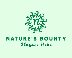 Organic Natural Leaf Produce logo design