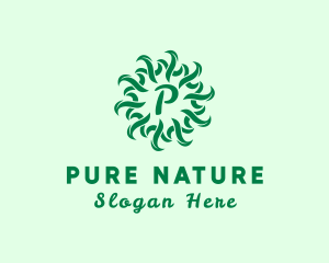 Organic Natural Leaf Produce logo design