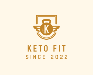 Winged Kettlebell Fitness Gym logo design