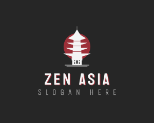 Asia - Pagoda Asia Japan logo design