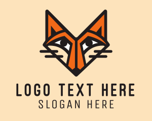 Lynx - Orange Fox Head logo design