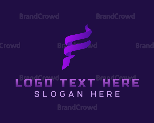 Modern Ribbon Advertisement Letter F Logo