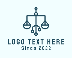 Hacker - Tech Weighing Scale logo design