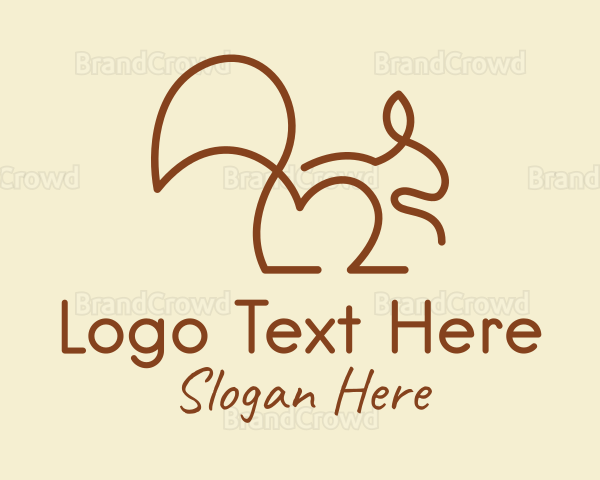 Brown Pet Squirrel Logo