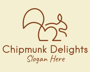 Chipmunk - Brown Pet Squirrel logo design