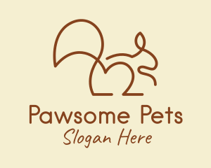 Brown Pet Squirrel logo design