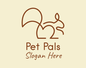 Brown Pet Squirrel logo design