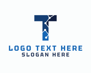 Data - Cyber Tech Letter T logo design