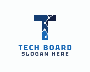 Cyber Tech Letter T logo design