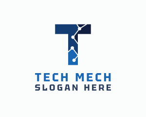 Cyber Tech Letter T logo design