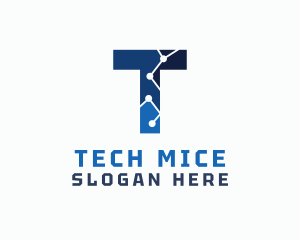 Cyber Tech Letter T logo design