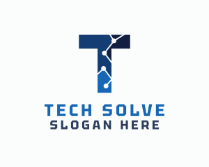 Cyber Tech Letter T logo design