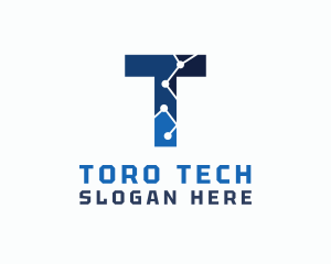 Cyber Tech Letter T logo design