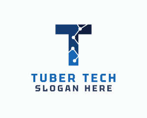 Cyber Tech Letter T logo design