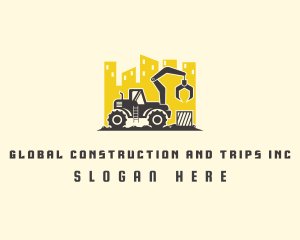 Excavation - City Building Heavy Equipment logo design