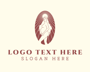Human - Nude Pregnant Woman logo design