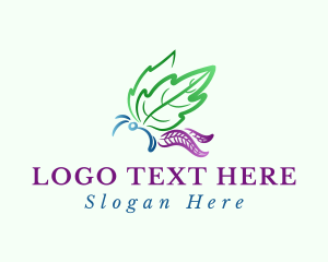 Ecological - Gradient Butterfly Leaf logo design