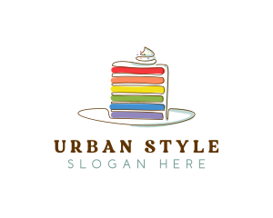 Handdrawn - Rainbow Cake Bakery logo design