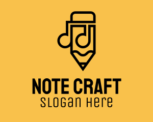 Notation - Note Pencil Songwriter logo design