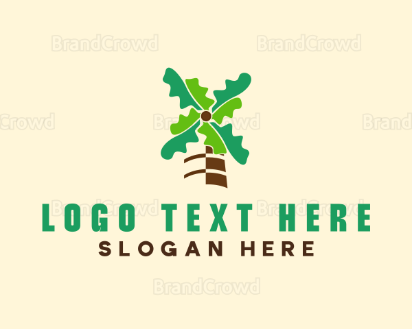 Tropical Coconut Tree Logo