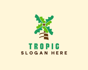 Tropical Coconut Tree logo design