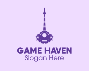 Purple Guitar Feathers Logo