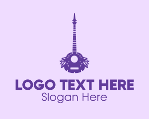 Purple Guitar Feathers Logo