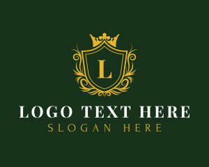 Wreath - Luxury Shield Crown logo design