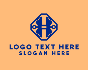 Telecom - Digital Circuit Letter H logo design