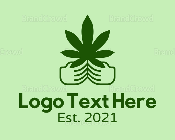 Marijuana Farmer Hand Logo