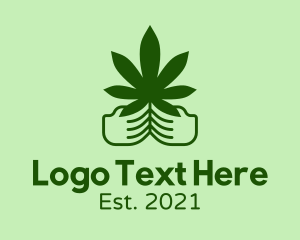 Leaf - Marijuana Farmer Hand logo design