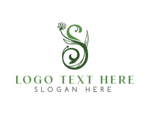 Floral - Natural Feminine Letter S logo design